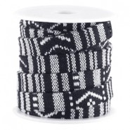 Aztec koord 10mm plat Multicolor zwart